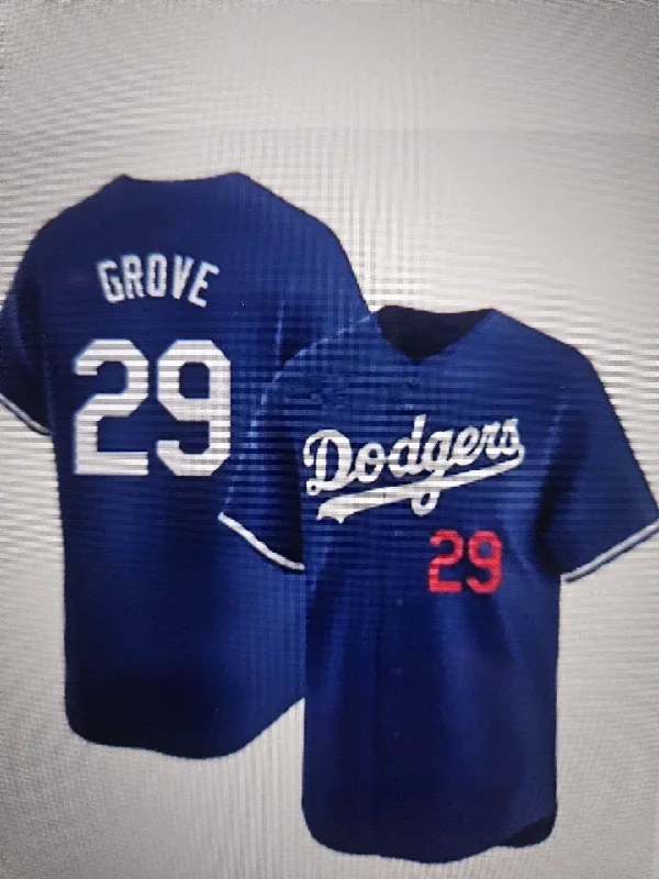 Los Angeles Dodgers #29 Michael Grove Blue Stitched Baseball Jersey