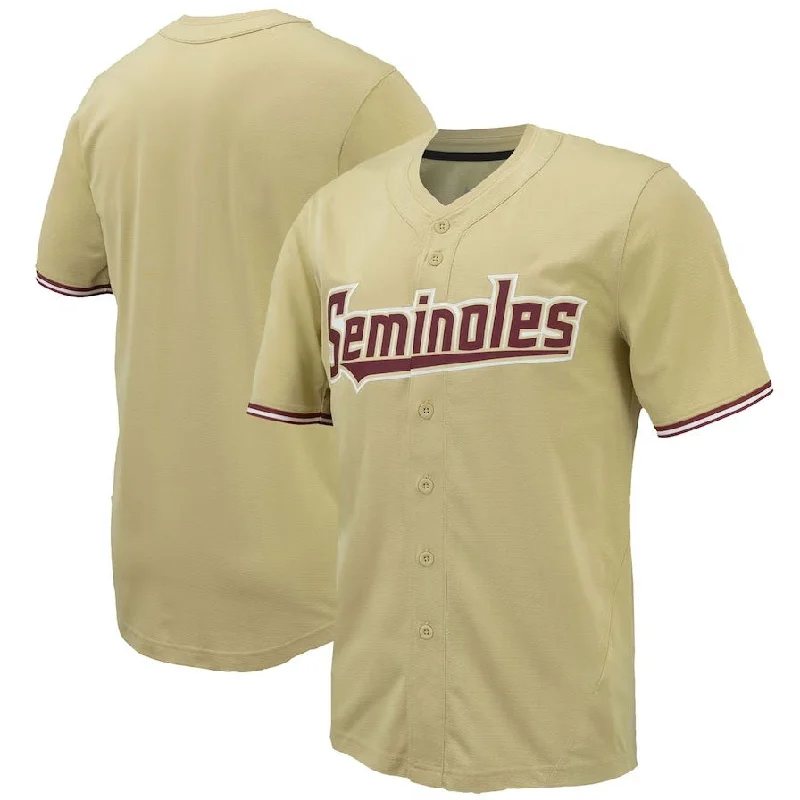 F.State Seminoles Replica Full-Button Baseball Jersey - Gold American College Jerseys