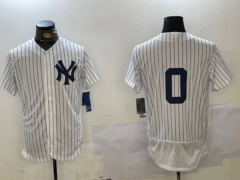 New York Yankees #0 Marcus Stroman No Name White Flex Base Stitched Baseball Jersey