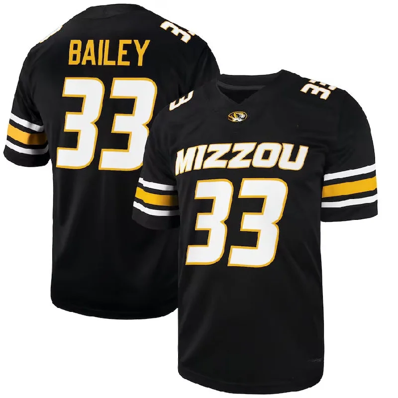 M.Tigers #33 Chad Bailey NIL Football Player Jersey - Black American College Jerseys