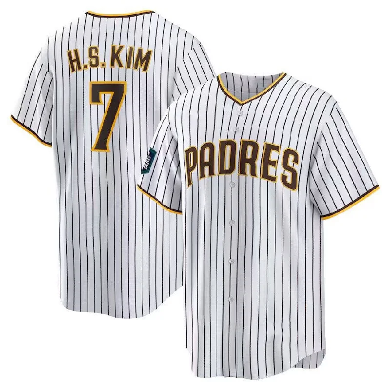 San Diego Padres #7 Ha Seong Kim White Stitched Cool Base White Baseball Jersey