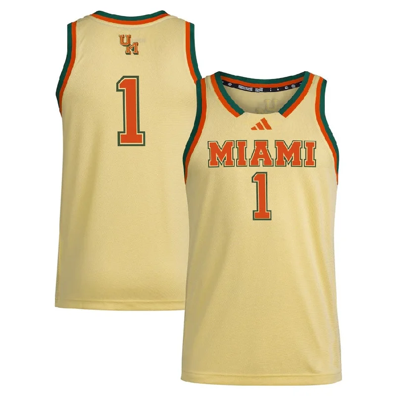 #1 M.Hurricanes Swingman Jersey - Yellow American College Jerseys