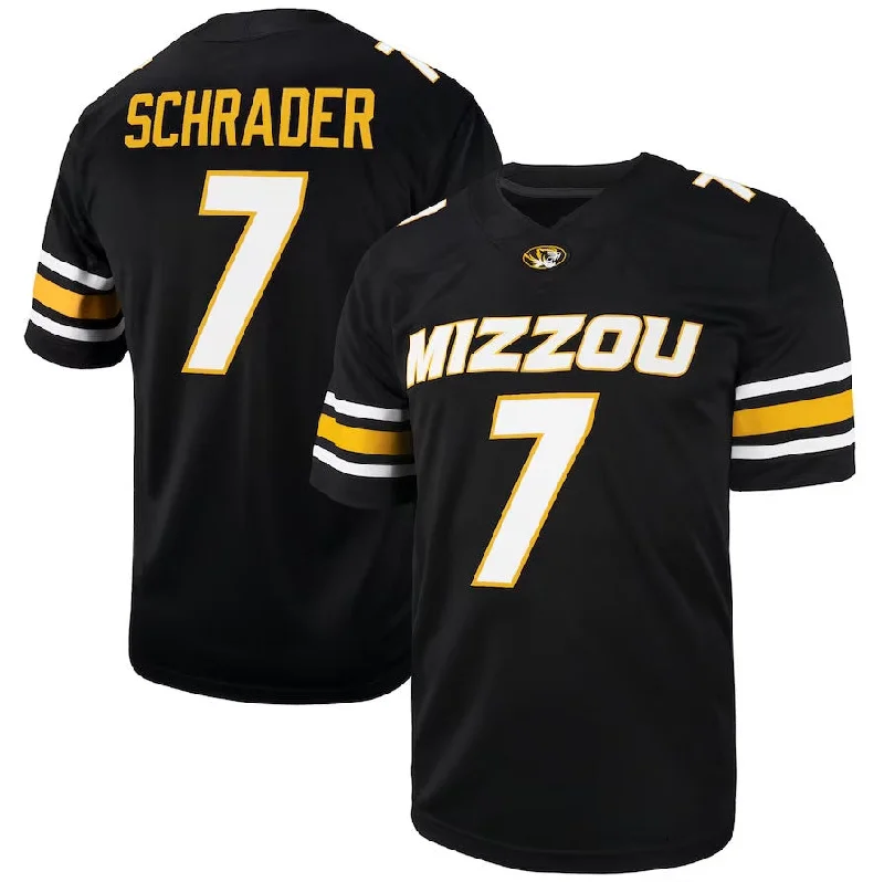 M.Tigers #7 Cody Schrader NIL Football Player Jersey - Black American College Jerseys