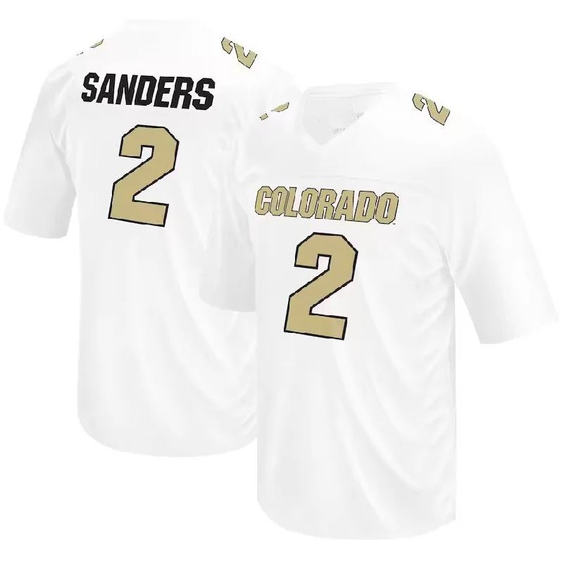 C.Buffaloes #2 Shedeur Sanders Original Retro Brand NIL Football Player Jersey - White American College Jerseys