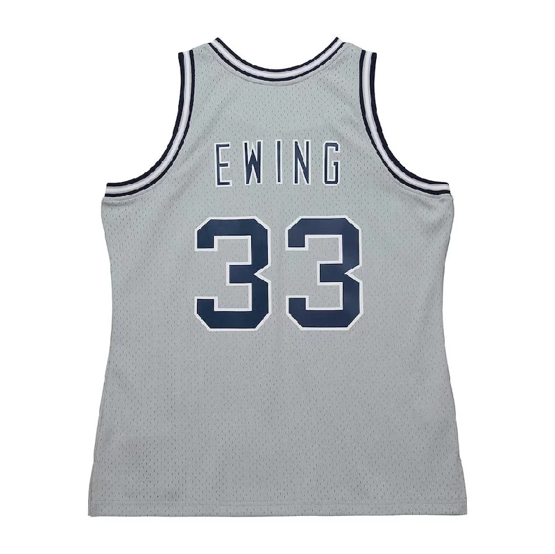 G.Hoyas #33 Patrick Ewing Mitchell & Ness 1983-84 Swingman Player Jersey - Gray Stitched American College Jerseys