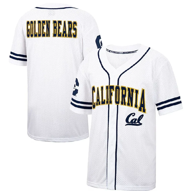 C.Bears Colosseum Free Spirited Mesh Button-Up Baseball Jersey - White American College Jerseys