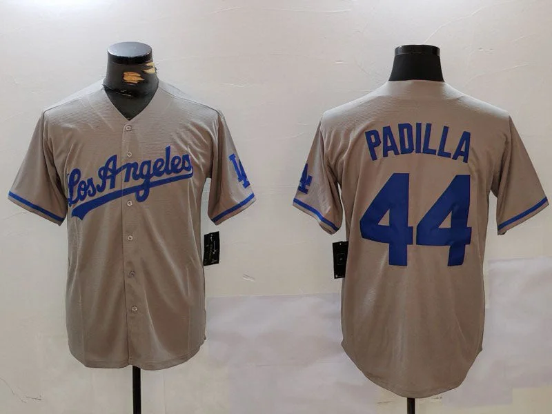 Los Angeles Dodgers #44 Vicente Padilla Grey With los Cool Base Stitched Baseball Jersey