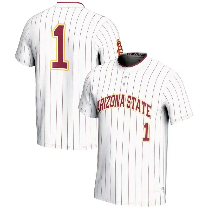 #1 A.State Sun Devils GameDay Greats Lightweight Softball Jersey - White Stitched American College Jerseys