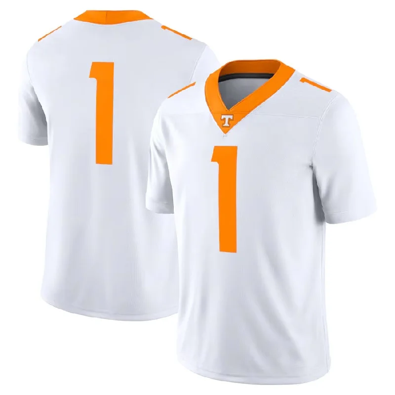 #1 T.Volunteers Game Jersey - White College Jerseys