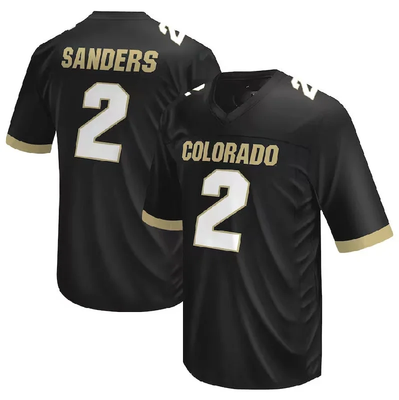 C.Buffaloes #2 Shedeur Sanders Original Retro Brand NIL Football Player Jersey – Black American College Jerseys