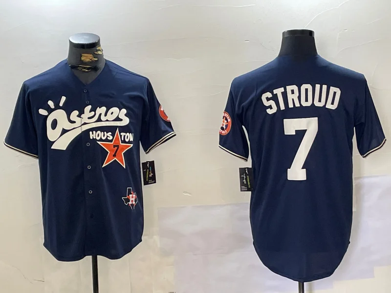 Houston Astros #7 CJ Stroud Navy Cactus Jack Vapor Premier Stitched Baseball Jersey