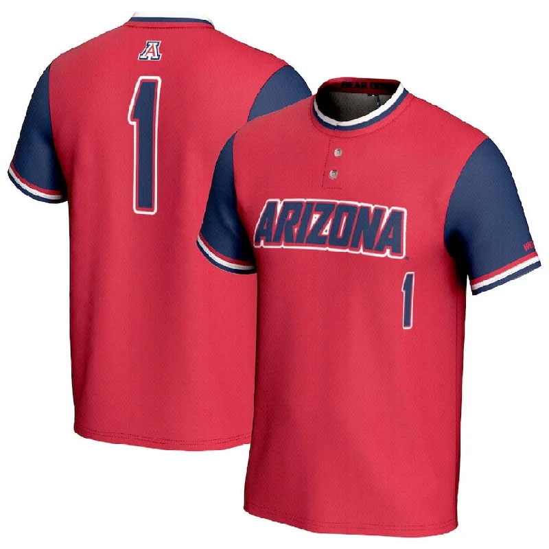 #1 A.Wildcats GameDay Greats Unisex Lightweight Softball Fashion Jersey - Red/Navy Stitched American College Jerseys