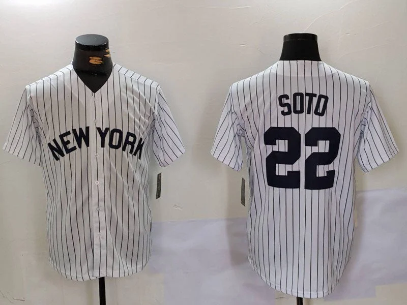 New York Yankees #22 Juan Soto White Cool Base Stitched Baseball Jersey