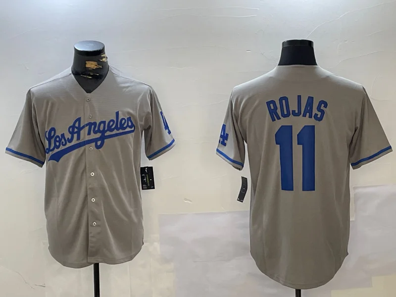 Los Angeles Dodgers #11 Miguel Rojas Blue Cool Base Stitched Baseball Jerseys