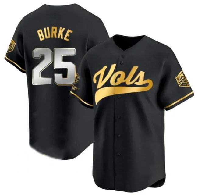 T.Volunteers #25 Blake Burke Black Gold 2024 Champions Vapor Limited Stitched College Jerseys