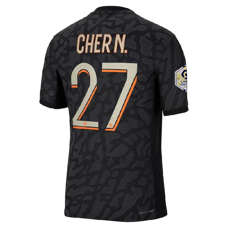 Nike Paris Saint-Germain Authentic Cher Ndour Match Third Jersey w/ Ligue 1 Champion Patch  23/24 (Anthracite/Black/Stone)