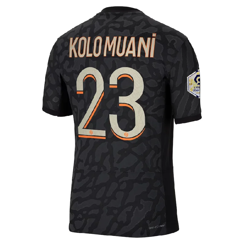 Nike Paris Saint-Germain Authentic Kolo Muani Match Third Jersey w/ Ligue 1 Champion Patch  23/24 (Anthracite/Black/Stone)