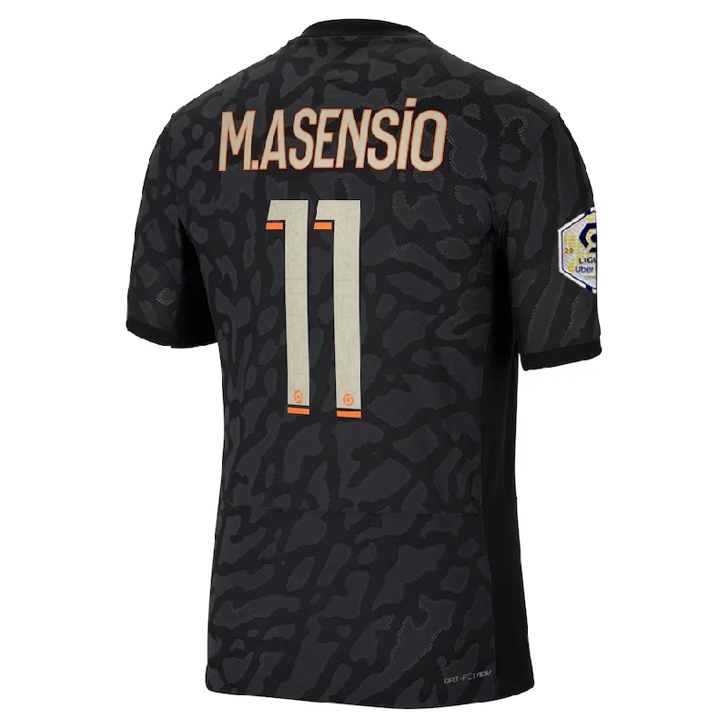 Nike Paris Saint-Germain Authentic Marco Asensio Match Third Jersey w/ Ligue 1 Champion Patch  23/24 (Anthracite/Black/Stone)