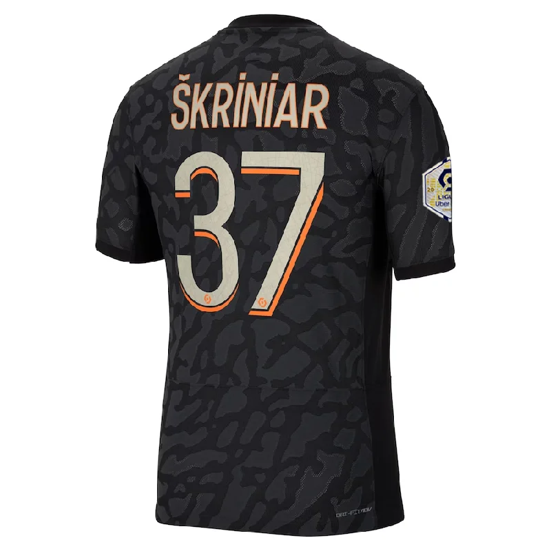 Nike Paris Saint-Germain Authentic Milan Škriniar Match Third Jersey w/ Ligue 1 Champion Patch  23/24 (Anthracite/Black/Stone)