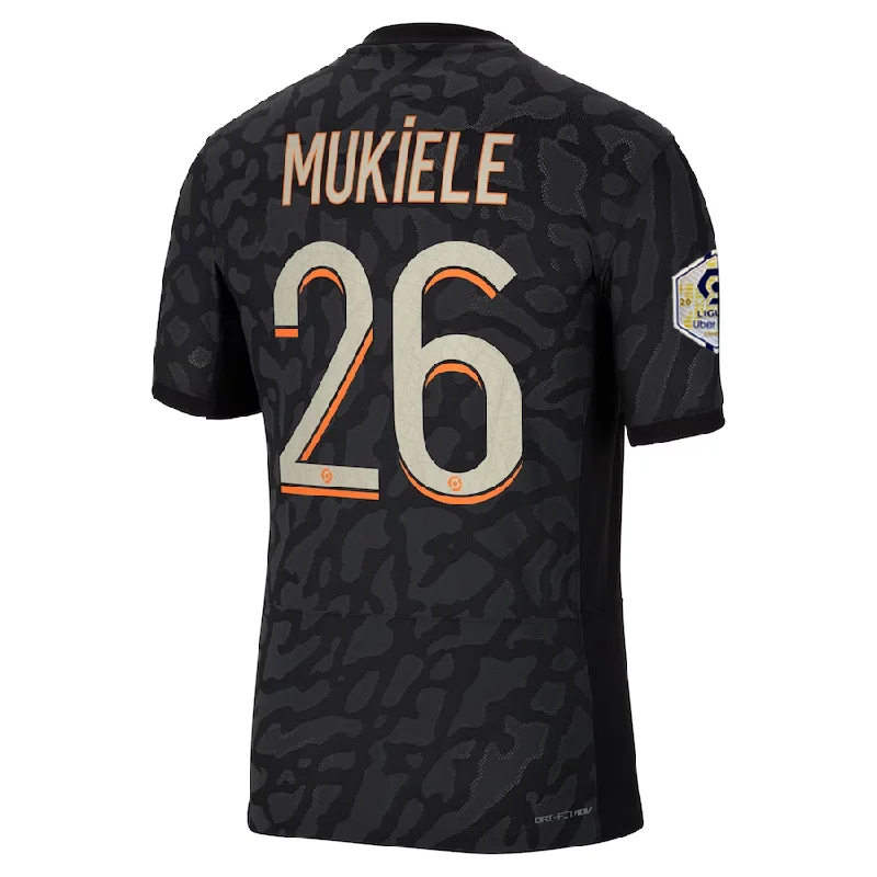 Nike Paris Saint-Germain Authentic Mukiele Match Third Jersey w/ Ligue 1 Champion Patch  23/24 (Anthracite/Black/Stone)