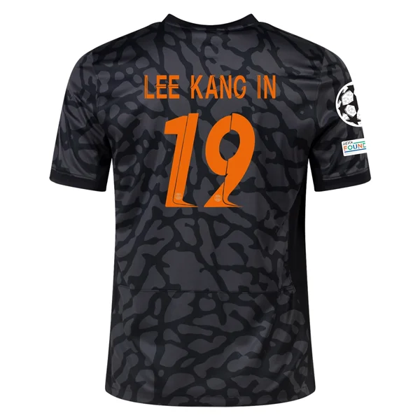 Nike Paris Saint-Germain Lee Kang In Third Jersey w/ Champions League Patches 23/24 (Anthracite/Black/Stone)