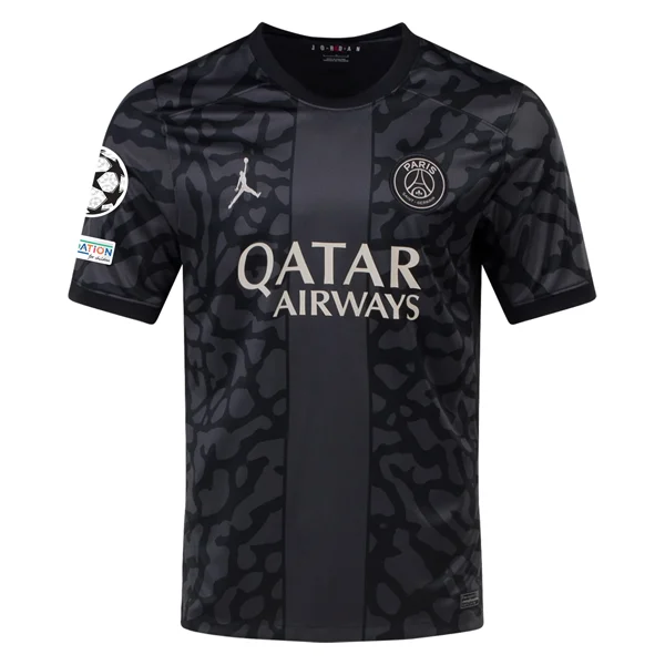 Nike Paris Saint-Germain Third Jersey w/ Champions League Patches 23/24 (Anthracite/Black/Stone)