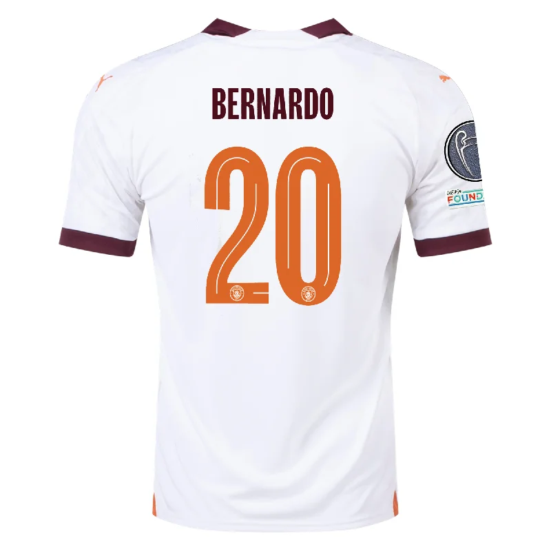 Puma Manchester City Bernardo Silva Away Jersey w/ Champions League Patches 23/24 (Puma White/Aubergine)