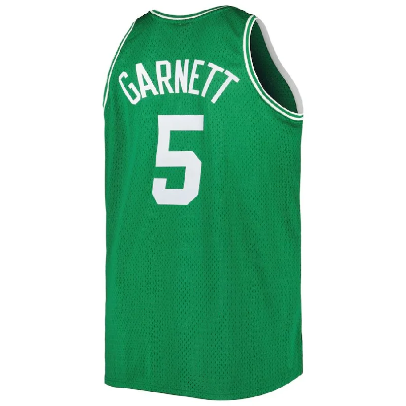 B.Celtics #5 Kevin Garnett Mitchell & Ness Big & Tall Hardwood Classics 2007-08 Swingman Jersey Kelly Green Stitched American Basketball Jersey