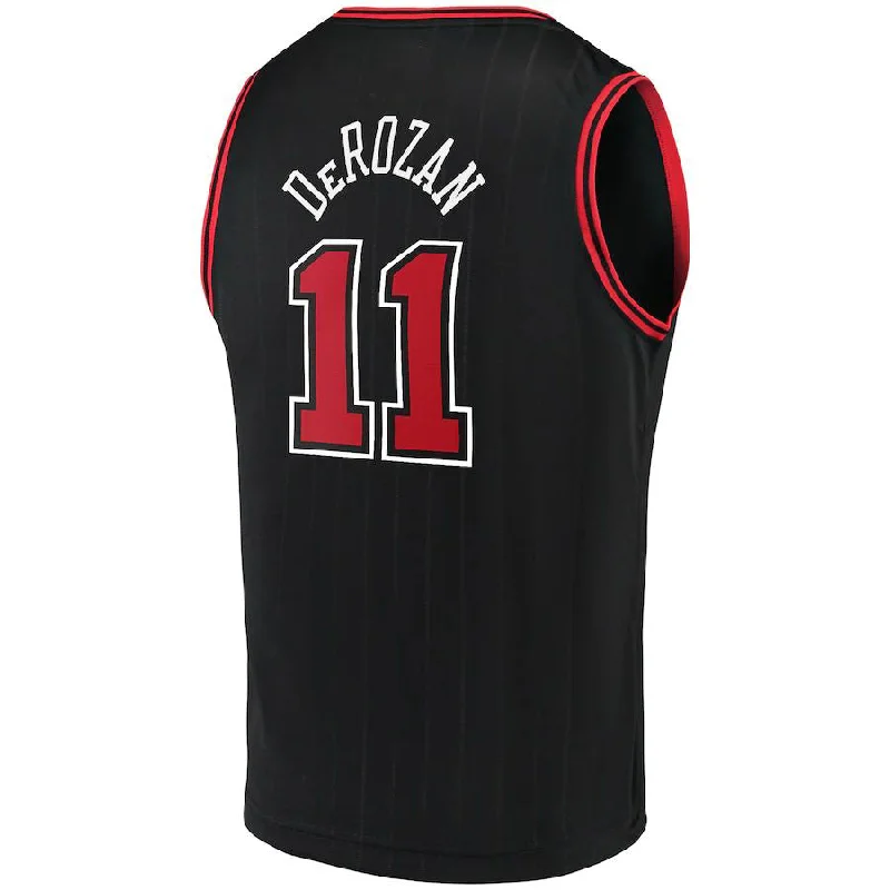 C.Bulls #11 DeMar DeRozan Fanatics Branded 2021-22 Fast Break Replica Player Jersey Statement Edition Black Stitched American Basketball Jersey