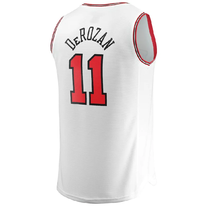 C.Bulls #11 DeMar DeRozan Fanatics Branded 2021-22 Fast Break Jersey White Association Edition Stitched American Basketball Jersey