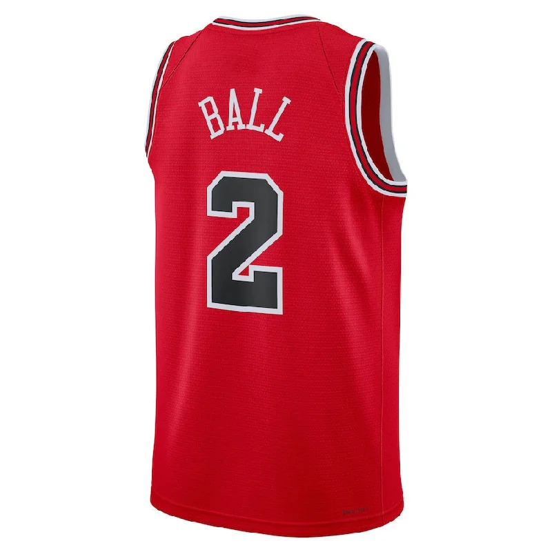 C.Bulls #2 Lonzo Ball Unisex 2022-23 Swingman Jersey  Red Stitched American Basketball Jersey