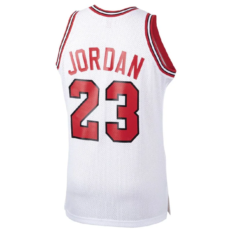 C.Bulls #23 Michael Jordan Mitchell & Ness 1984-85 Hardwood Classics Rookie Authentic Jersey White Stitched American Basketball Jersey