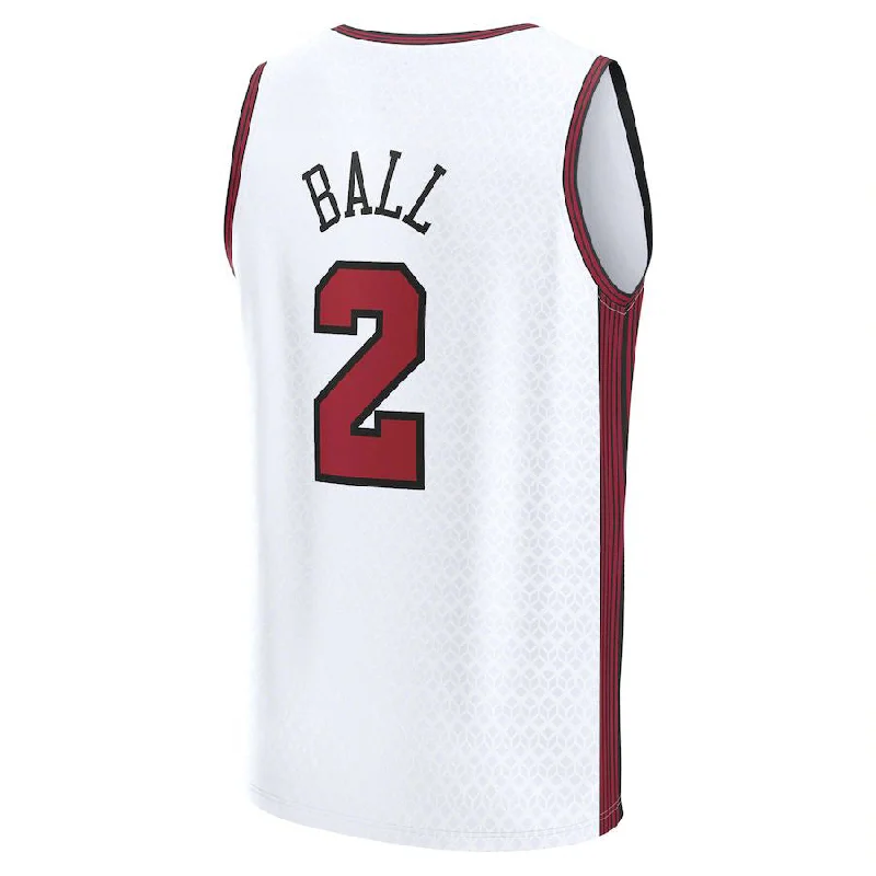 C.Bulls #2 Lonzo Ball Fanatics Branded 2022-23 Fastbreak Jersey City Edition White Stitched American Basketball Jersey