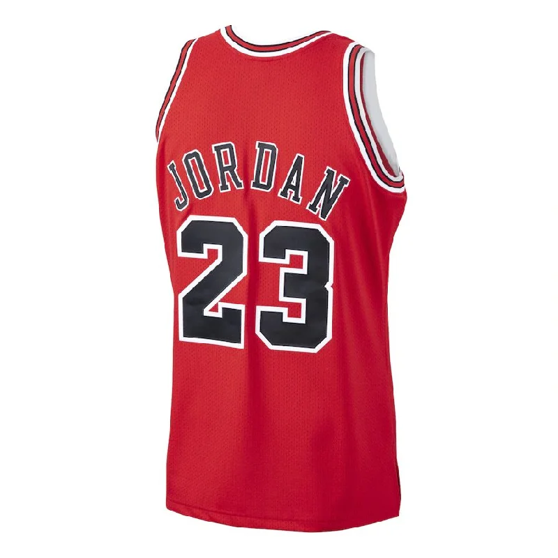 C.Bulls #23 Michael Jordan Mitchell & Ness 1997-98 Hardwood Classics Authentic Player Jersey  Red Stitched American Basketball Jersey