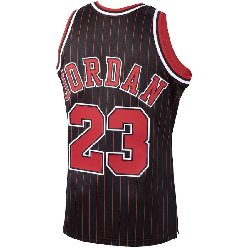 C.Bulls #23 Michael Jordan Mitchell & Ness Hardwood Classics 1995-96 Authentic Jersey Black Stitched American Basketball Jersey