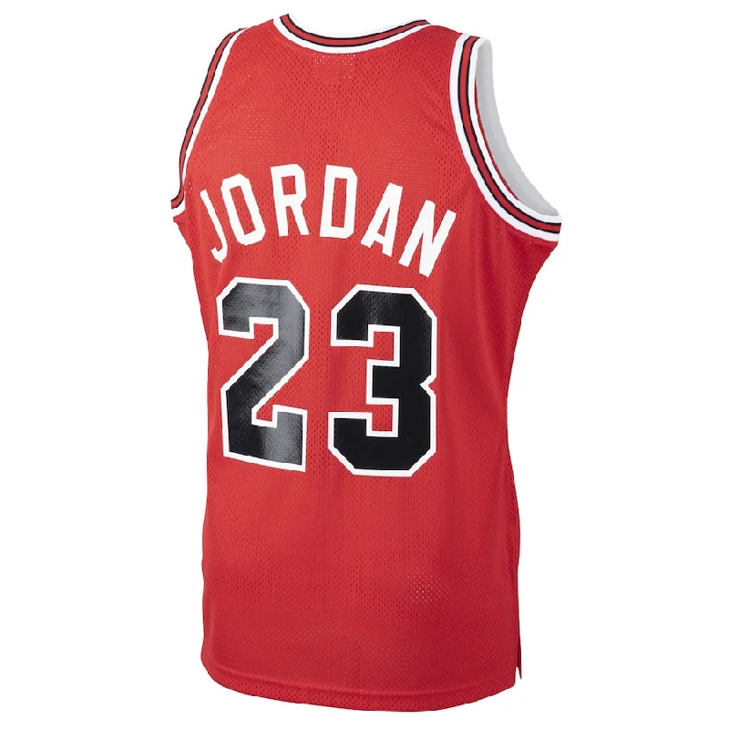 C.Bulls #23 Michael Jordan Mitchell & Ness 1984-85 Hardwood Classics Rookie Authentic Jersey  Red Stitched American Basketball Jersey