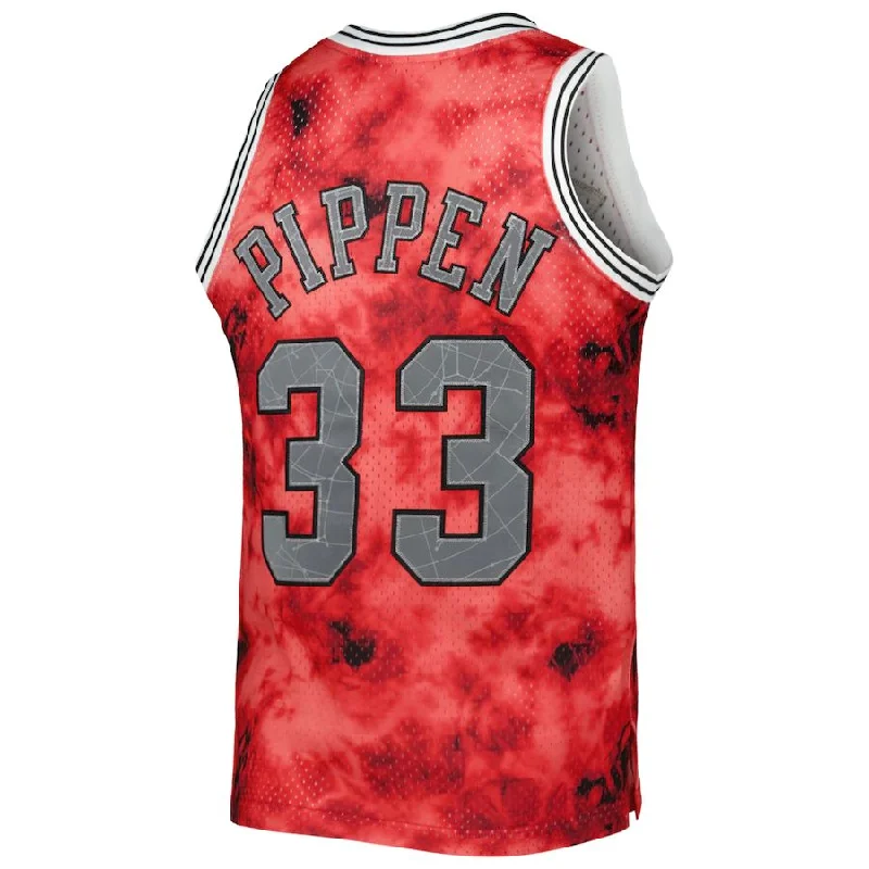 C.Bulls #33 Scottie Pippen Mitchell & Ness 1997-98 Galaxy Swingman Jersey Red Stitched American Basketball Jersey