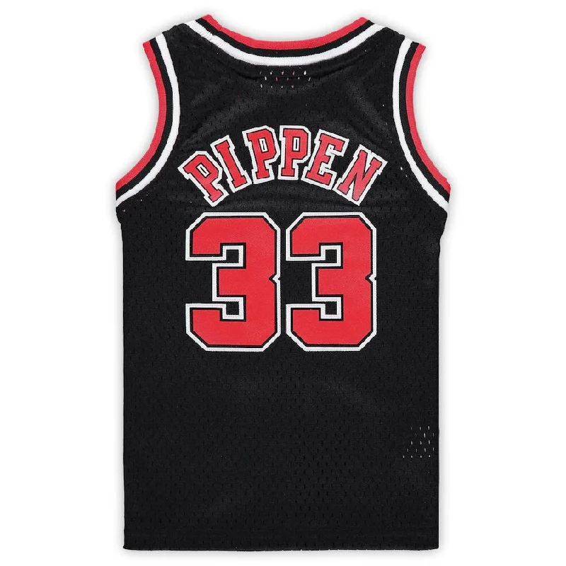 C.Bulls #33 Scottie Pippen Mitchell & Ness Preschool 1997-1998 Hardwood Classics Throwback Team Jersey Black Stitched American Basketball Jersey