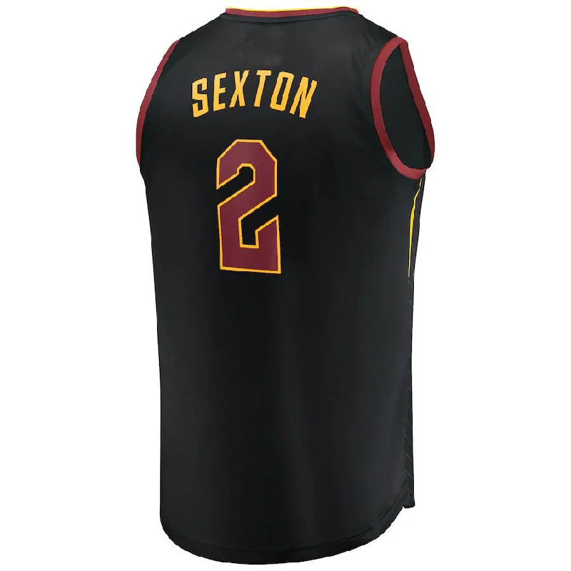 C.Cavaliers #2 Collin Sexton Fanatics Branded Fast Break Replica Player Jersey Black Statement Edition Stitched American Basketball Jersey