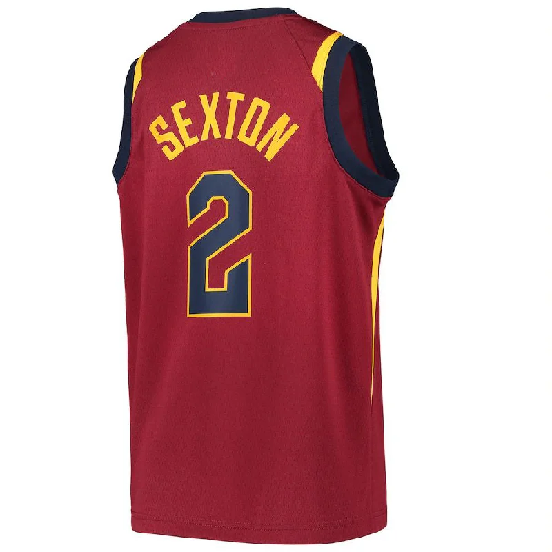 C.Cavaliers #2 Collin Sexton Team Swingman Jersey Icon Edition Wine Stitched American Basketball Jersey