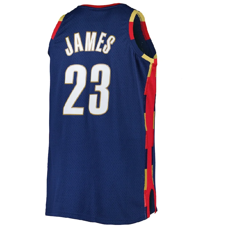 C.Cavaliers #23 LeBron James Mitchell & Ness Big & Tall Hardwood Classics 2008-09 Swingman Jersey Navy Stitched American Basketball Jersey