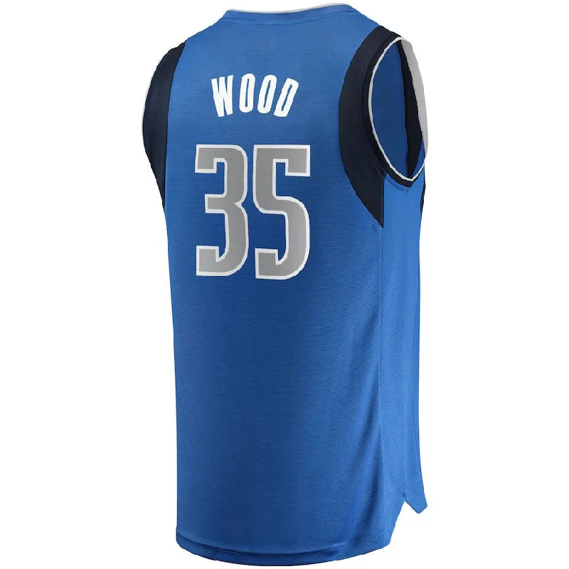 D.Mavericks #35 Christian Wood Fanatics Branded Fast Break Replica Jersey Icon Edition Blue Stitched American Basketball Jersey