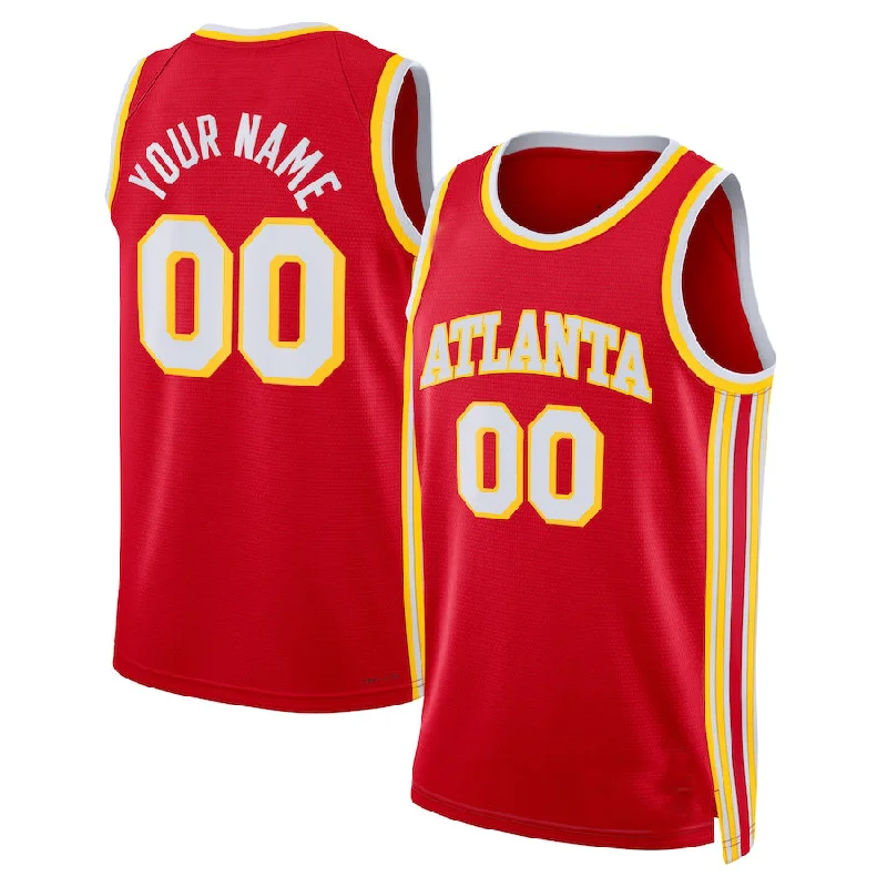 Custom A.Hawks Unisex 2022-23 Swingman  Jersey Icon Edition Red American Stitched Basketball Jersey