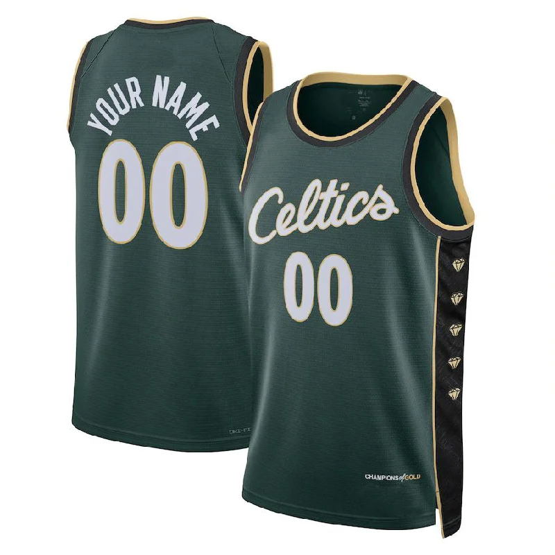 Custom B.Celtics Unisex 2022-23 Swingman Jersey City Edition Kelly Green American Stitched Basketball Jersey