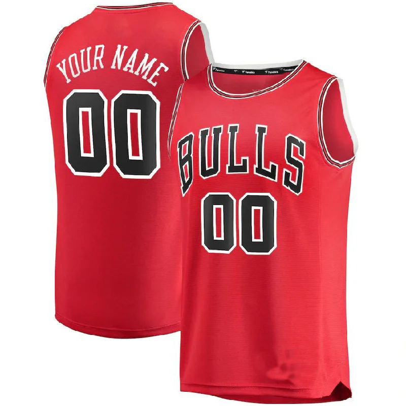 Custom C.Bulls Fanatics Branded Fast Break Replica Jersey Red Icon Edition Statement Edition American Stitched Basketball Jersey