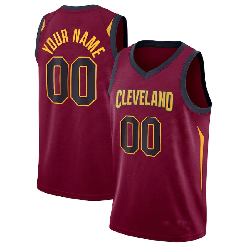 Custom C.Cavaliers Swingman Jersey Maroon Icon Edition Wine American Stitched Basketball Jersey