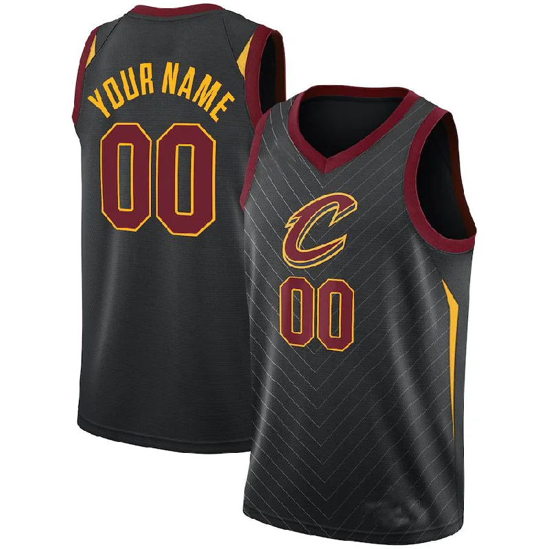 Custom C.Cavaliers Swingman Jersey Black Statement Edition American Stitched Basketball Jersey