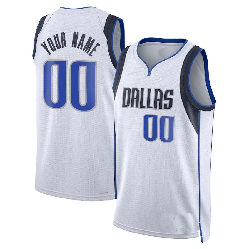 Custom D.Mavericks  Unisex 2022-23 Swingman Jersey Association Edition White American Stitched Basketball Jersey