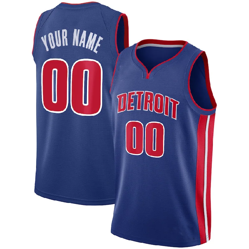 Custom D.Pistons Swingman Jersey Blue City Edition American Stitched Basketball Jersey