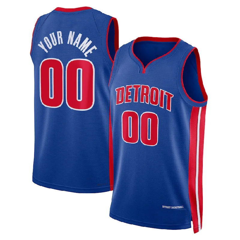 Custom D.Pistons Unisex 2022-23 Swingman  Blue City Edition American Stitched Basketball Jersey